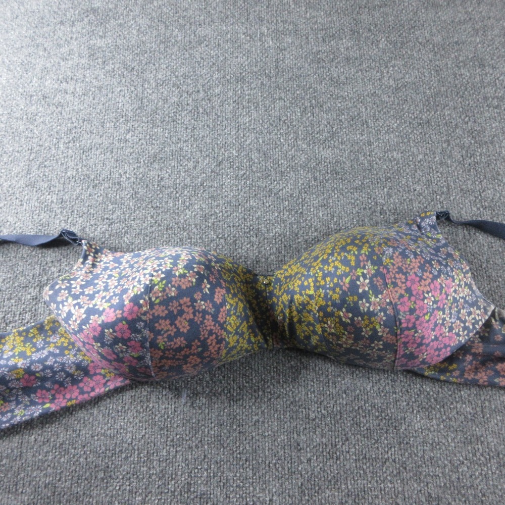 Cacique Lightly Lined Balconette Bra Womens 44DD Floral T-Shirt Underwire Smooth